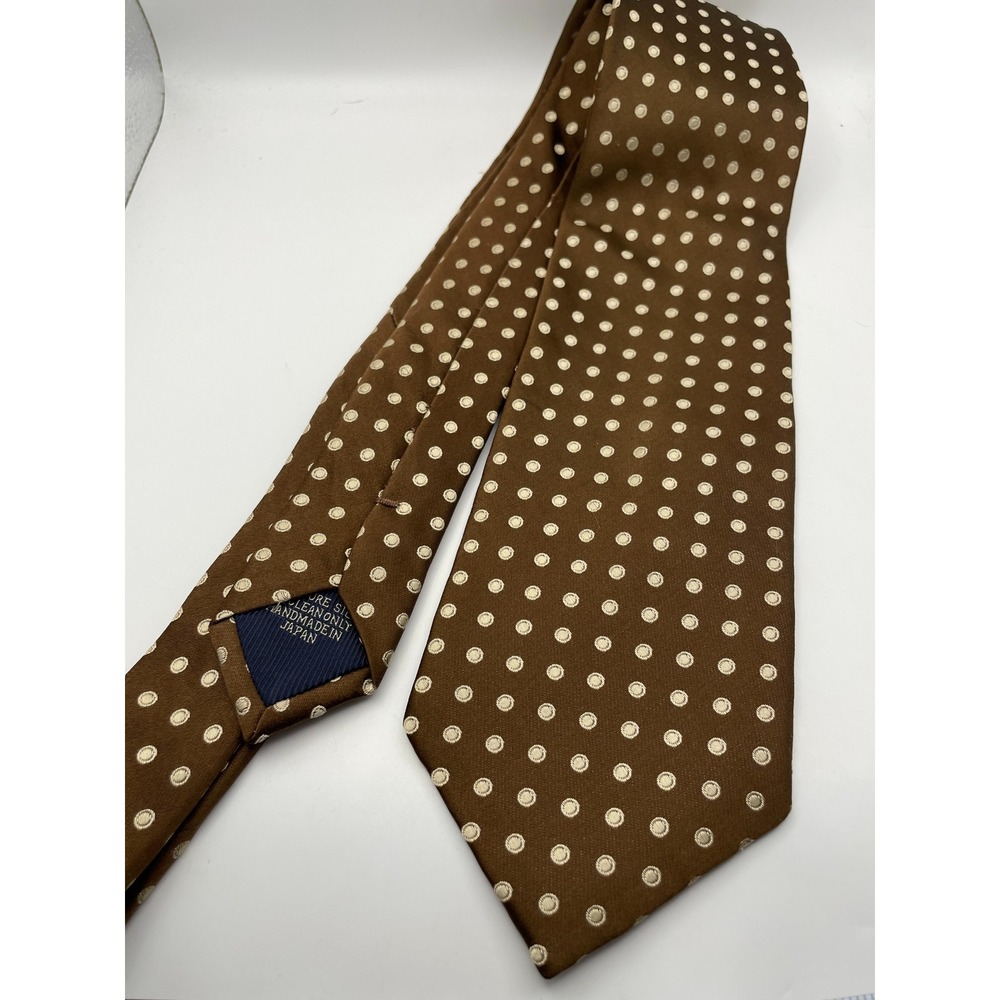 Seigo Katsuragawa NY Brown Silk Polka Dot Tie Handmade Japan Limited 4 of 6